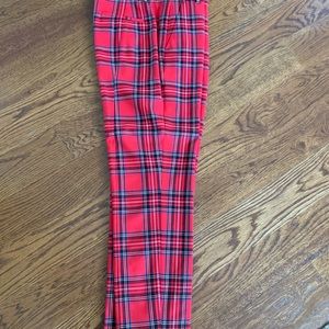 J.Crew Cameron Pant High Rise, red plaid Sz 6
